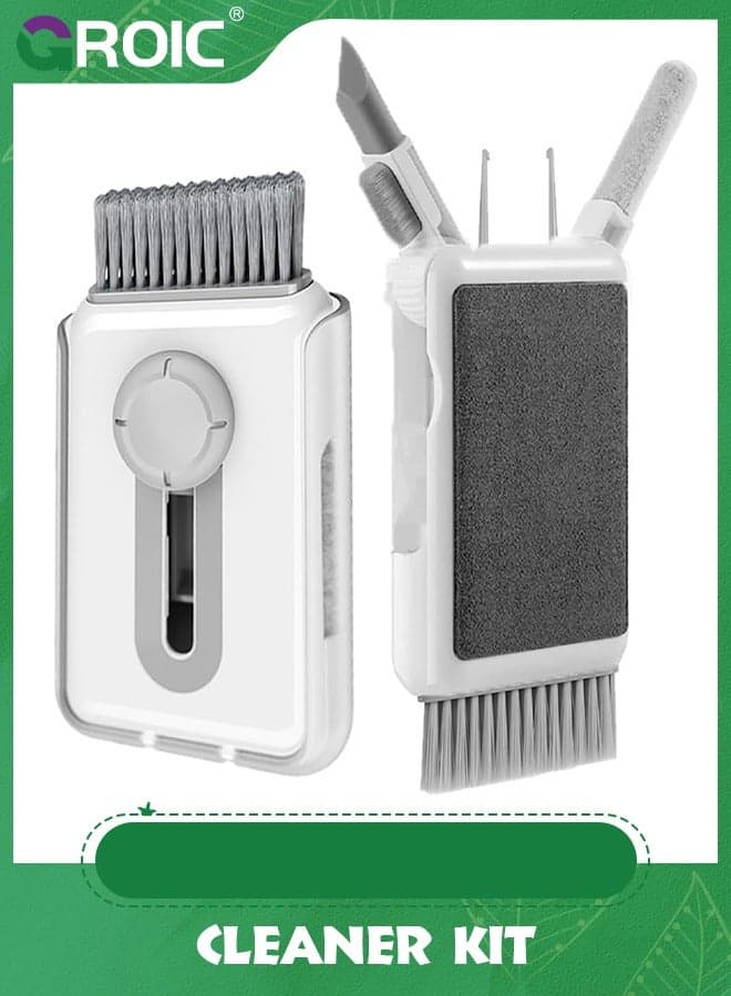 White Cleaner Kit for Airpod, Keyboard Cleaner for Laptop, MacBook, Screen Cleaner with Microfiber Cloth, Multifunctional Cleaning kit for Keyboard/Earphone/Smartphone/Tablet