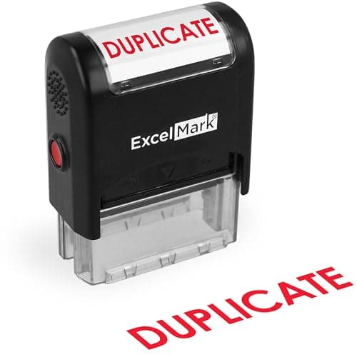 ExcelMark Duplicate Self Inking Rubber Stamp - Red Ink