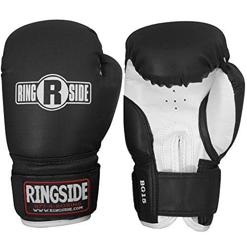 Ringside Striker Boxing Training Sparring Gloves, Black/White