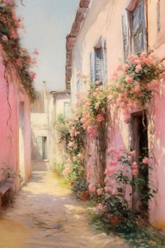 Paint by Numbers for Adults and Kids Beginner Pink Flowers and pastoral Painting by Number On Canvas Number Artist Paint by Number Kit DIY Oil Painting Acrylic Paints Home Wall Decor Gift 12X16in