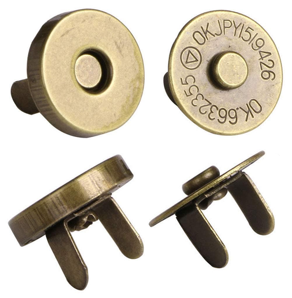 Mini Skater Magnetic Button Clasp Snaps for Sewing Craft Bag Clothing Scrapbooking No Tools Required 6Pack 18mm Bronze