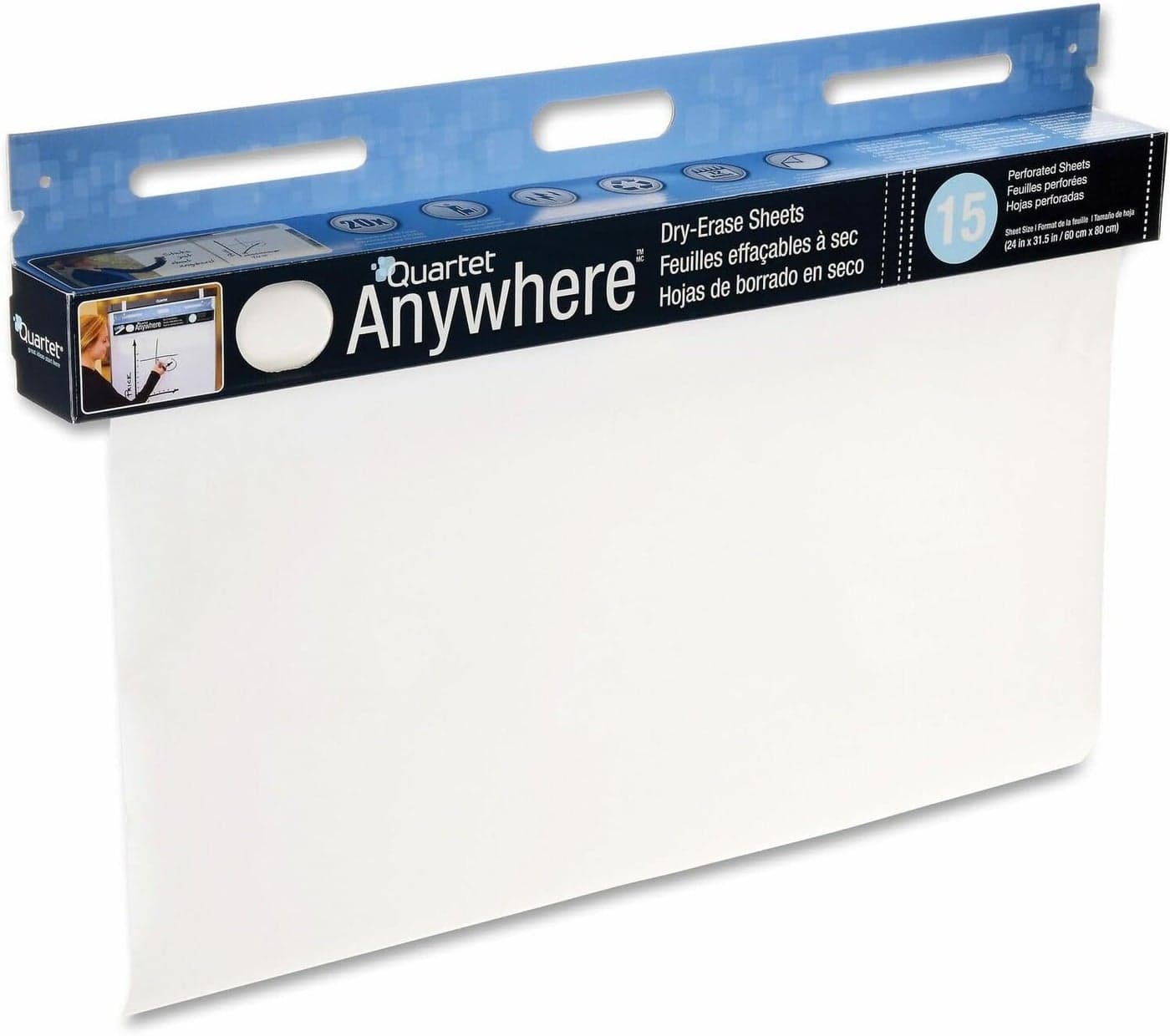 Quartet Dry Erase Sheets Anywhere 24 x 3112 15 Sheets 85563