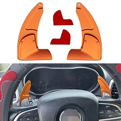 MOEBULB Steering Wheel Shift Paddle Extension Cover Compatible with Jeep Grand Cherokee 20142020 Dodge Challenger Charger Durango RT and Scat Pack Extended Shifter Trim Cover 2pcs Orange