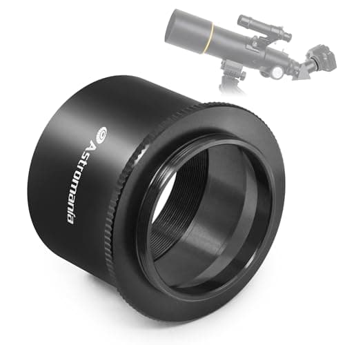 Astromania 2" T2 Focal Telescope Camera Adapter for SLR/DSLR Cameras Metal Telescope Camera Astrophotography Accessory Simply Attach Camera to Telescope M42 T Mount Adapter Compatible for Canon Nikon