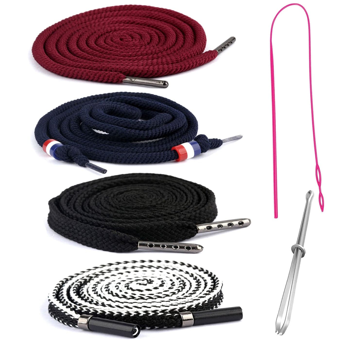 Hoodie Drawstring Replacement String Cord YZSFIRM 4 Pcs Pants Drawstrings for Sweatpants Shorts 51 inch Long Draw Strings with 2 Threader Tool