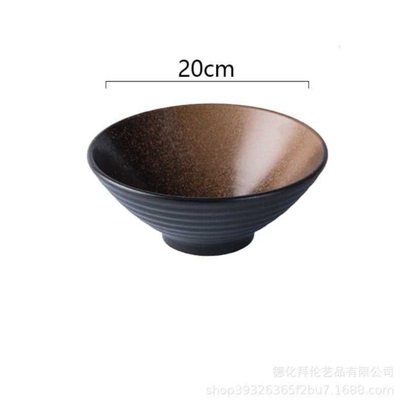 Japanese Ceramic Bowl Household Large Ramen Bowl Rice Bowl Noodle Soup Bowl Creative Tableware Restaurant Bamboo Hat Bowl