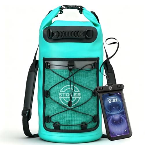 STOVER 51025304055L Waterproof Dry Backpack Phone Case Large Floating Dry Bag for Kayaking Travel Hiking Fishing Camping Motorcycles Beach HeavyDuty Roll Top MenWomen Teal