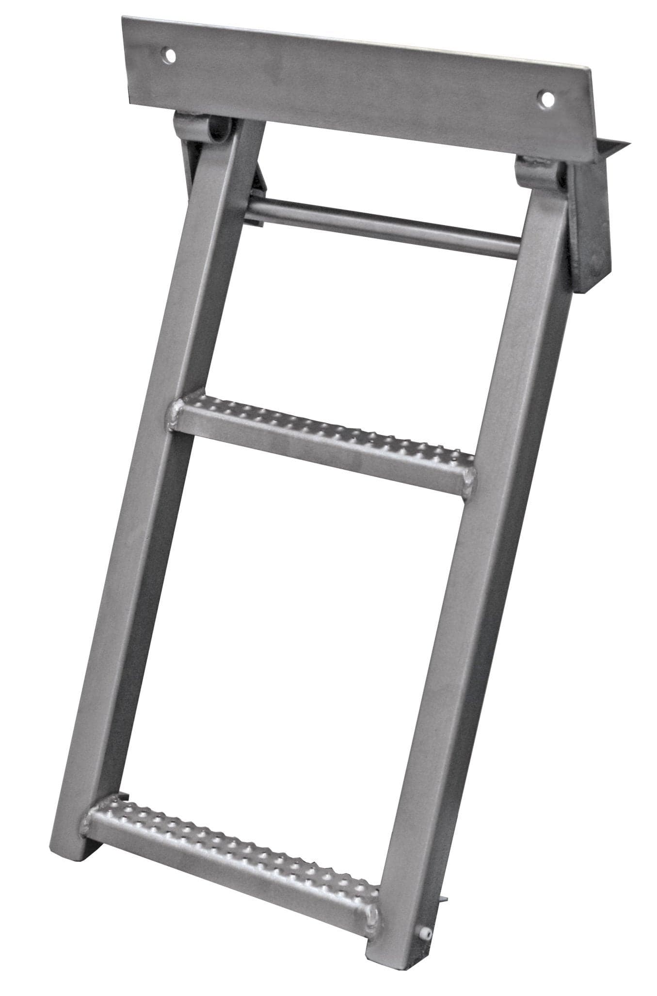 Buyers Products RS2SS Stainless Steel 2Rung Retractable Truck Step 1738 x 3025 Inch NonSlip Treads With LShaped Bracket 14 Inch Bolt Center Truck Trailer Accessories