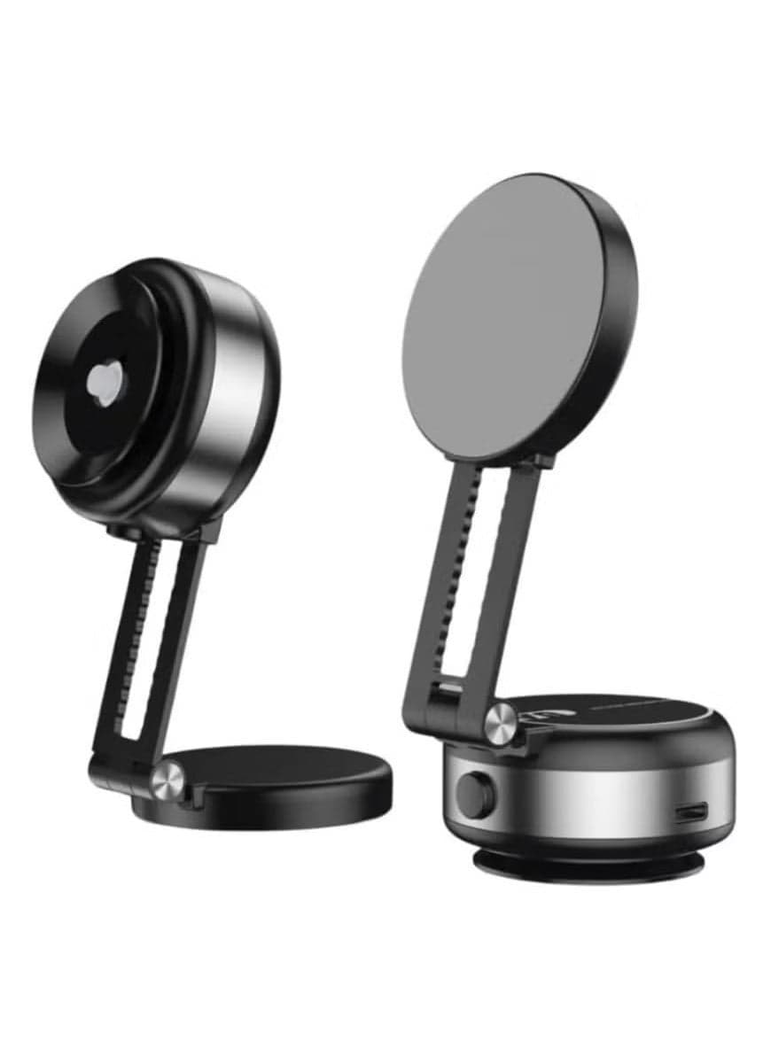 Vacuum Double-Side Use Magnetic Folding Phone Holder with Suction Cup – Angle Adjustable, Silicone Scratch-Free Design, Multi-Scenario Use – Universal Compatibility for Car, Home, Office, and More