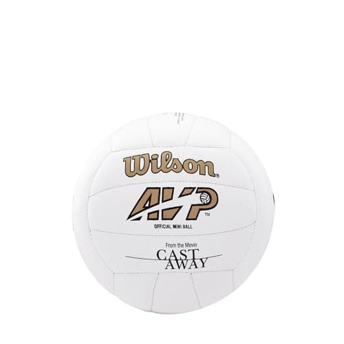 WILSON Cast Away Mini Volleyball White Durable 18Panel Synthetic Material Cover Ideal Size for Display