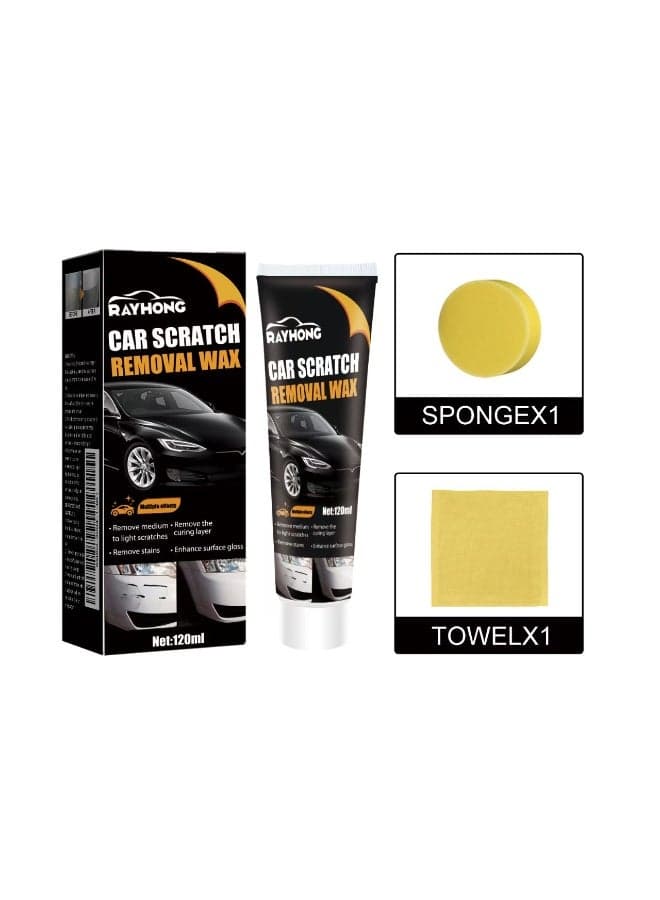 Car Scratch Repair, 2026 Upgraded Car Scratches Remover Set, Paint Scratch Repair Paste Polishing Wax with Sponge and Wipe for Deep Scratches