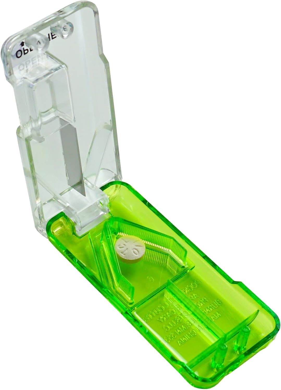 EZY DOSE Pill Cutter and Splitter with Dispenser, Daily Usage, Safely Cut Pills, Vitamins, Tablets, Accurate and Easy Cutting, Stainless Steel Blade, Travel Sized, Green, BPA Free