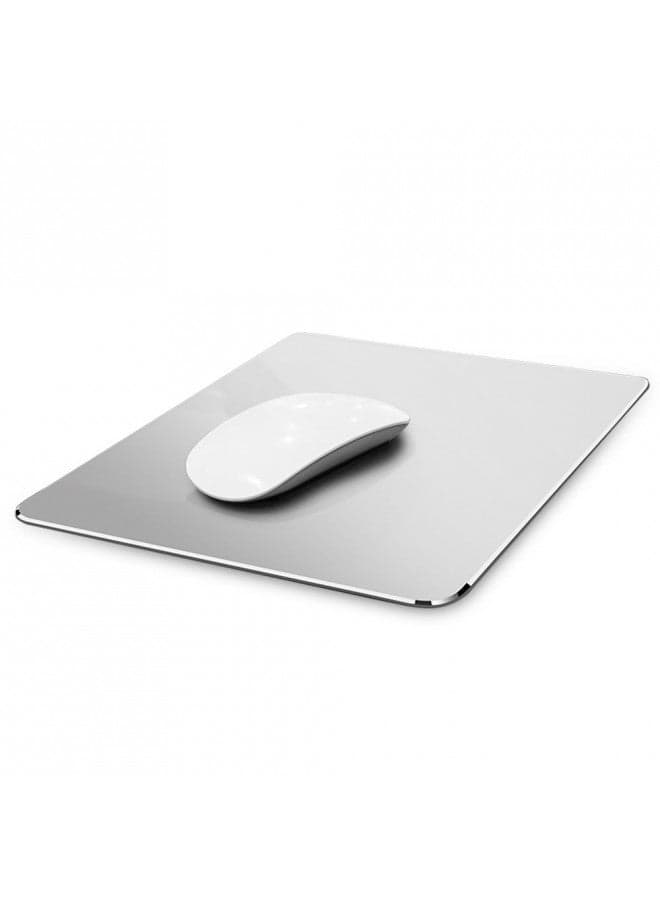 Hard Silver Metal Aluminum Mouse Pad Mat Smooth Magic Ultra Thin Double Side Mouse Mat Waterproof Fast and Accurate Control for Gaming and Office(Small 9.05X7.08 Inch)