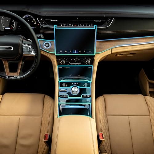 FDAIUN for Jeep Grand Cherokee 2021-2024 PPF Precut 8.5Mil Car Paint Protective Film TPU HD Film Scratch Protector Interior Accessories (Central Control One Button)