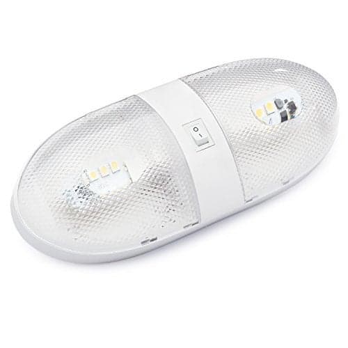Lumitronics RV 12V Double LED Ceiling Dome Light OnOff Switch Removable Lenses