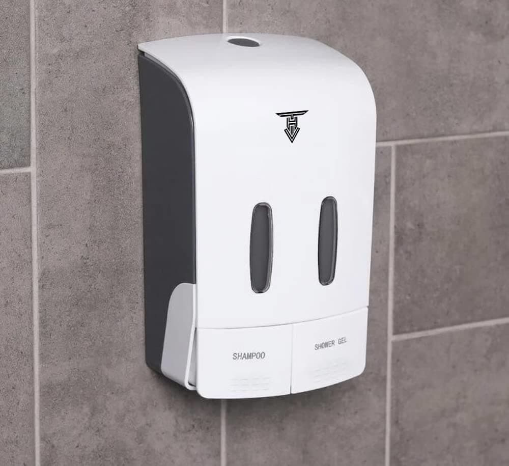 TARGET HYGIENE Manual Soap Dispenser Wall Mounted Manual Shampoo Shower Gel Soap Hand Sanitizer Plastic Liquid Dispenser Dual 550ml 550ml