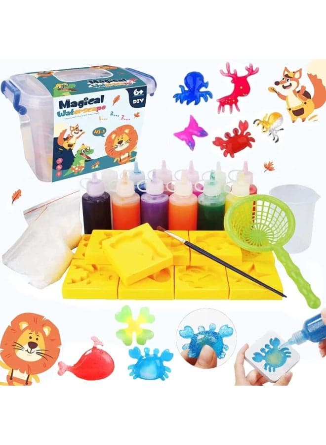 Magic Water ELF 12 Color & 12 model Set 3D Handmade Magic Gels Toy Set | Kids DIY Sea Creature Colorful Toys Figures , Handmade Water Beads Toys Birthday Gifts Party Favors for Kids
