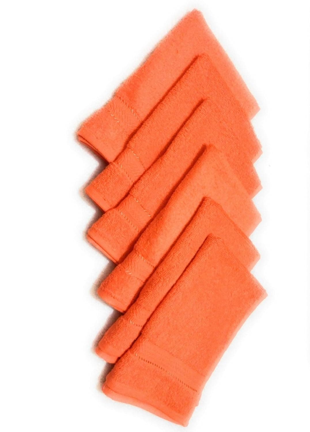 Cotton Colors Cotton Hand Towel (Pack of 6, Large Size, Orange)_D26