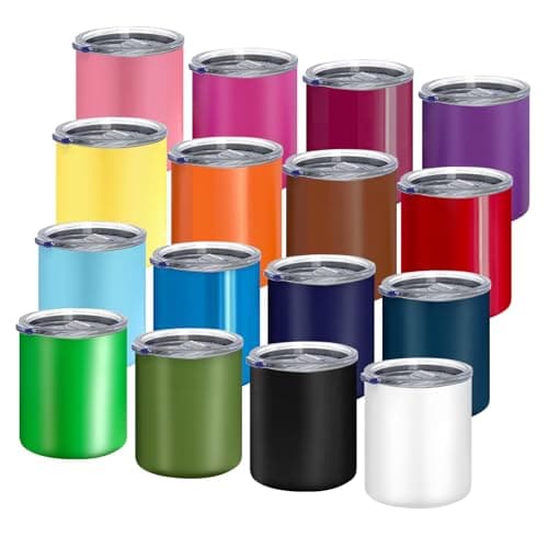 YOUKE OLA 16 Pack Stainless Steel Insulated Coffee Mug Bulk with Lids 12oz Vacuum Insulated Double Wall Travel Mug for Hot and Cold Drinks Home Office Car 16 Colors