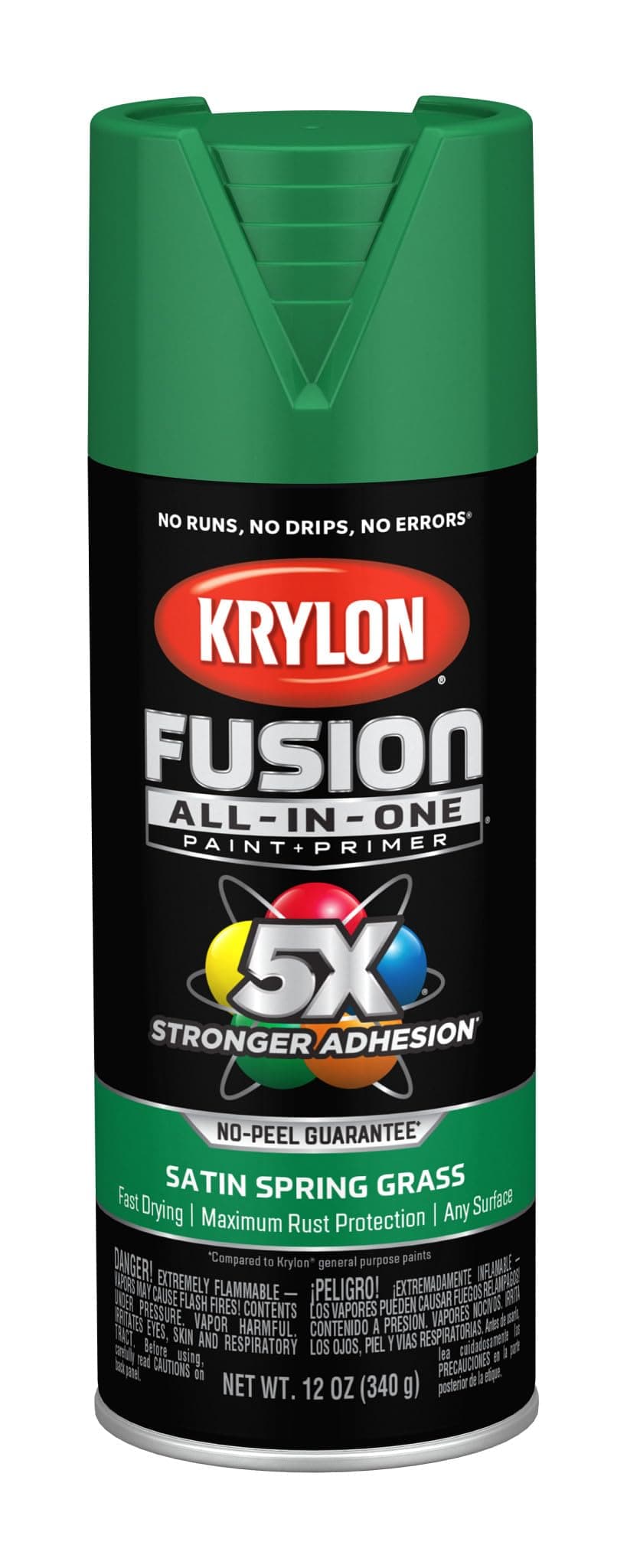 Krylon Fusion All-In-One Adhesive Spray Paint for Indoor/Outdoor Use, 12 oz, Spring Grass
