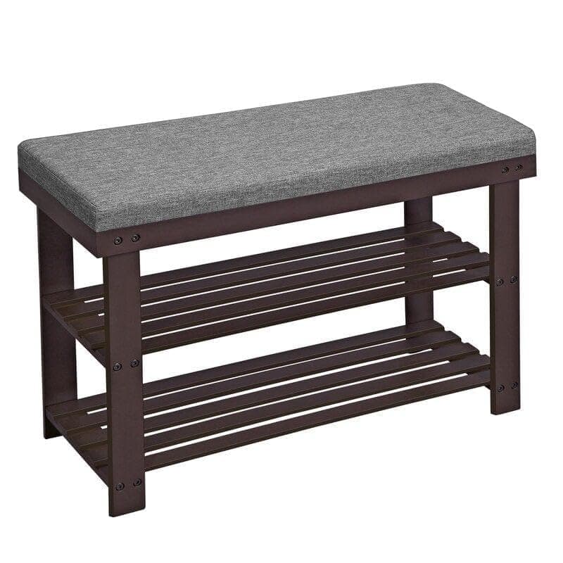 OGESTA Shoe Rack Bench, 3-Tier Sheesham Wood Shoe Storage Organizer, Entryway Bench, Holds Up to 286 lb, for Entryway Bathroom Bedroom, Natural (1, Type-2)