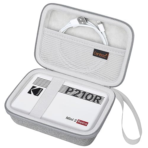 Canboc Carrying Case for KODAK Mini 2 Retro 4PASS Portable Photo Printer/KODAK Mini Shot 2 Retro 4PASS 2-in-1 Instant Digital Camera, Mesh Bag fits Photo Paper and Cable, Grey