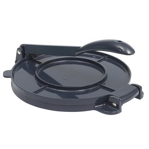Oster Ravello 8-Inch Cast Aluminum Tortilla Press and Roti Maker – Traditional Flatbread Press with Glossy Blue Finish