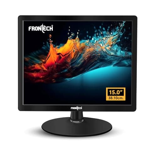 FRONTECH 15 Inch HD LED Monitor | Refresh Rate 60 Hz, 1024 x 768 Pixels | Wall Mountable Slim Stylish Design with 16.7M Colors | HDMI & VGA Ports, Built-in Power Supply (MON-0067,Black)