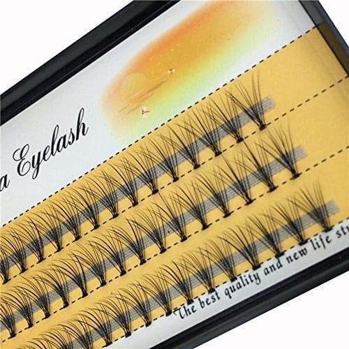 BODERMINCER 10D 60pcs Black Handmade False Eyelashes Natural Long Individual Eyelashes Extension Fake Lashes Makeup Beauty Cosmetic 14mm