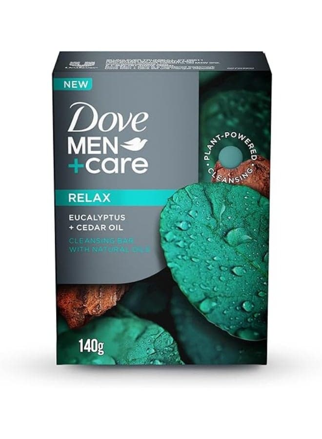 DOVE MEN+CARE Cleansing Bar, Relax, 4in1, for Hair, Body, Face & Shaving, with Eucalyptus and Cedar Oil, 141g