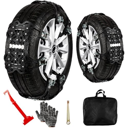 ZONETECH Tire Snow Chains 6Pack All Season Black Upgraded Premium Quality Strong and Durable AntiSkid CarSUV Pick Up and Truck for Emergency and Travel