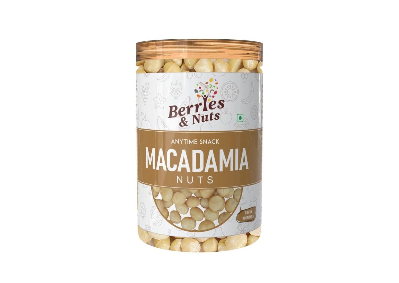 Berries And Nuts Premium Jumbo Macadamia Nut Kernels | 170 Grams | 1 Bottle of 170 Grams