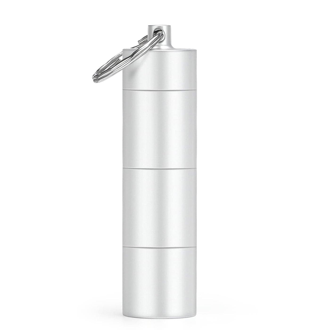 Opret Keychain Pill Holder 3 Compartments Metal Small Pill Case Waterproof Portable Travel Pill Box Pill Container for Purse Silver
