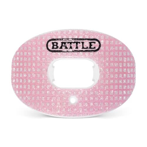 Battle Sports 3D Diamond Oxygen Football Mouthguard - Superior Airflow & Better Performance, Maximum Protection & Breathability Football Mouthpiece, Works with Braces - Rose