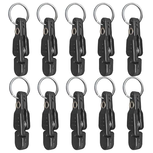 FUNORNAM 10pcs Heavy Tension Snap Release Clips for Kites Planer Board Downrigger Trolling Fishing (Black)