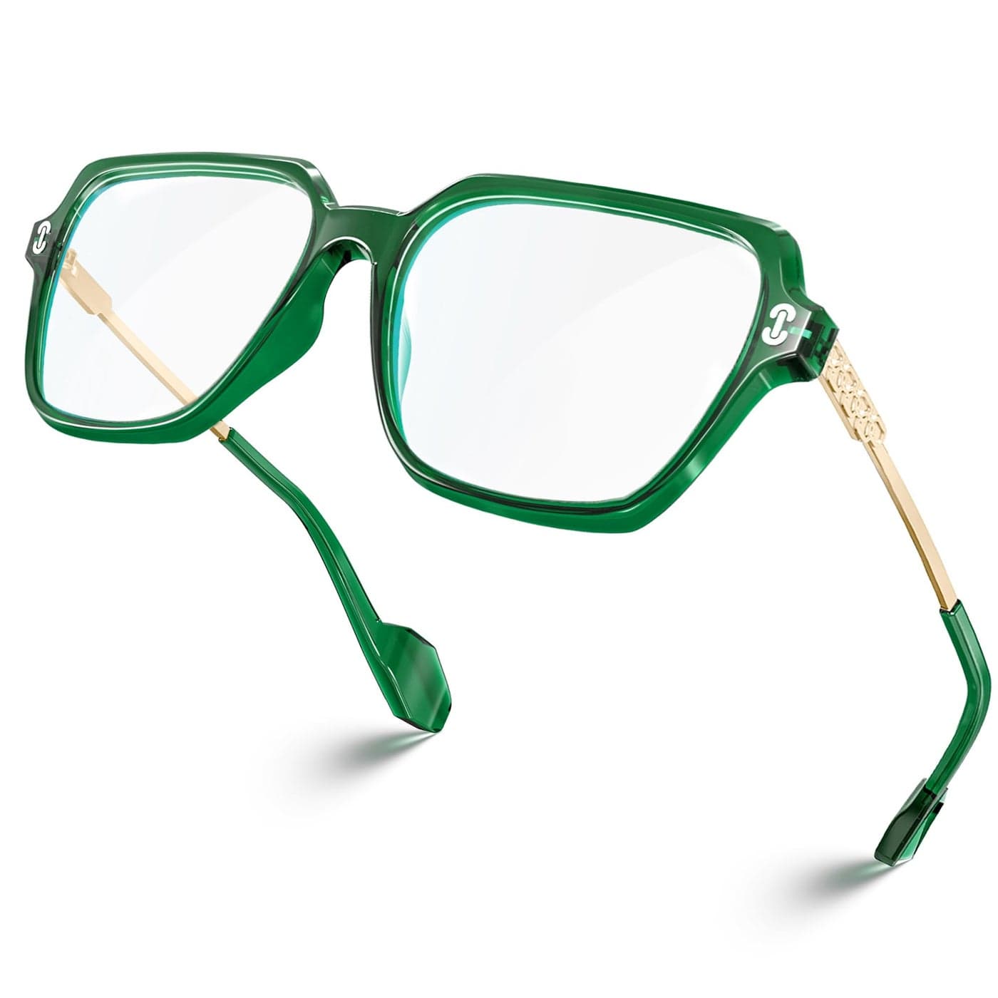 VISOONE Oversized Blue Light Blocking Glasses with Chic Square TR90 Frame and Metal Temple for Women Men REMY