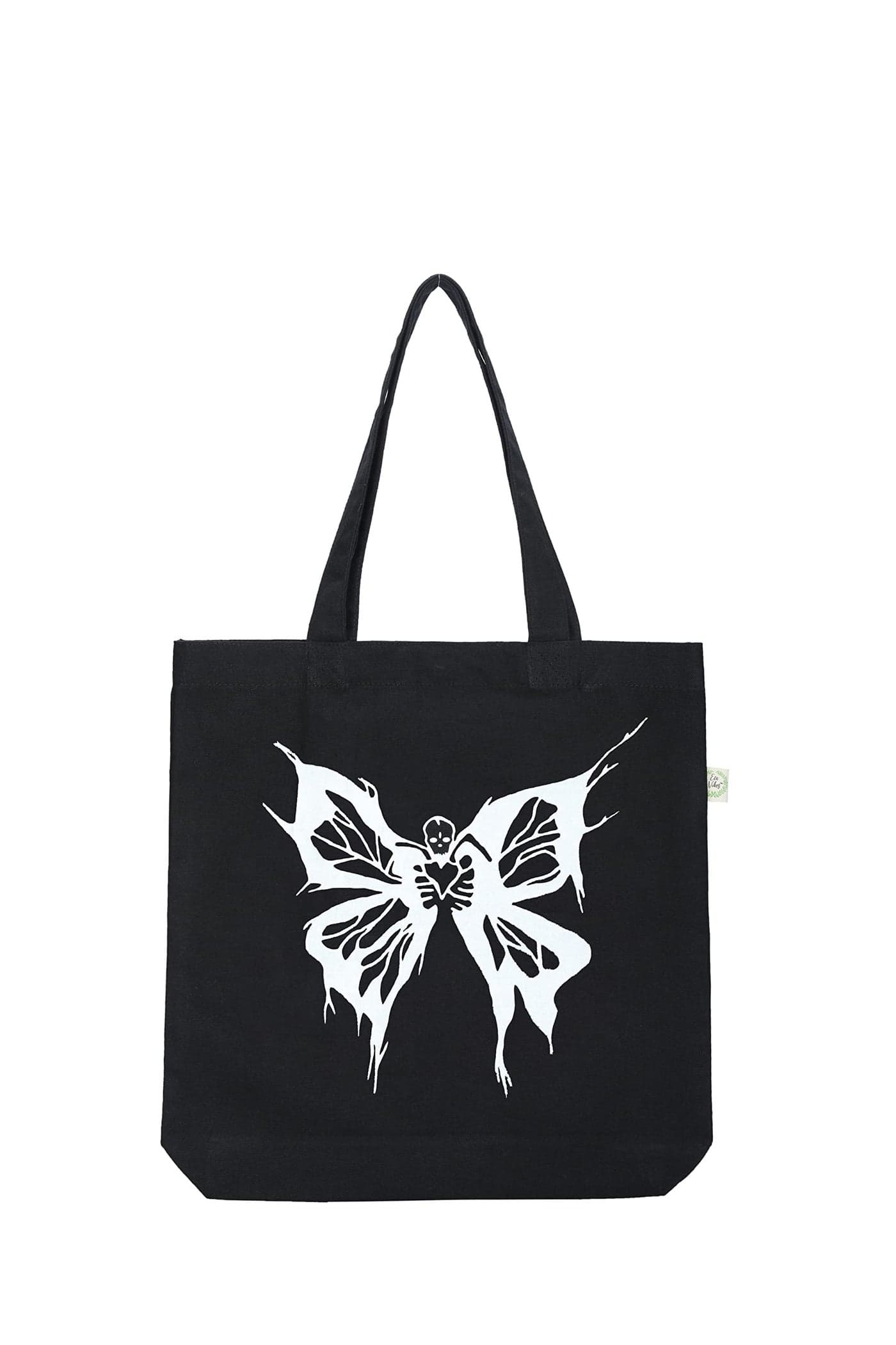 ECOEK Canvas Tote Bag for Women with Zipper & Pocket(Pack of 1) | Stylish Cotton Handbags for College | Aesthetic Tote Bag for Office, Shopping, Travel, Beach & Daily use(Butterfly Black)