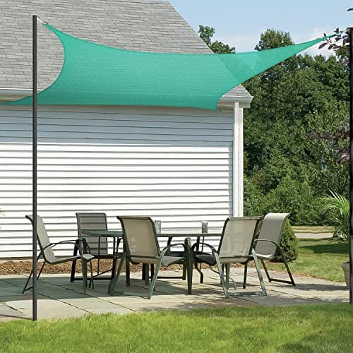 HIPPO Rectangle Shade Sail Affordable & Premium 150 GSM Sun Shade UV Block for Outdoor Patio Car Parking (Green, 9.5FTX5FT)