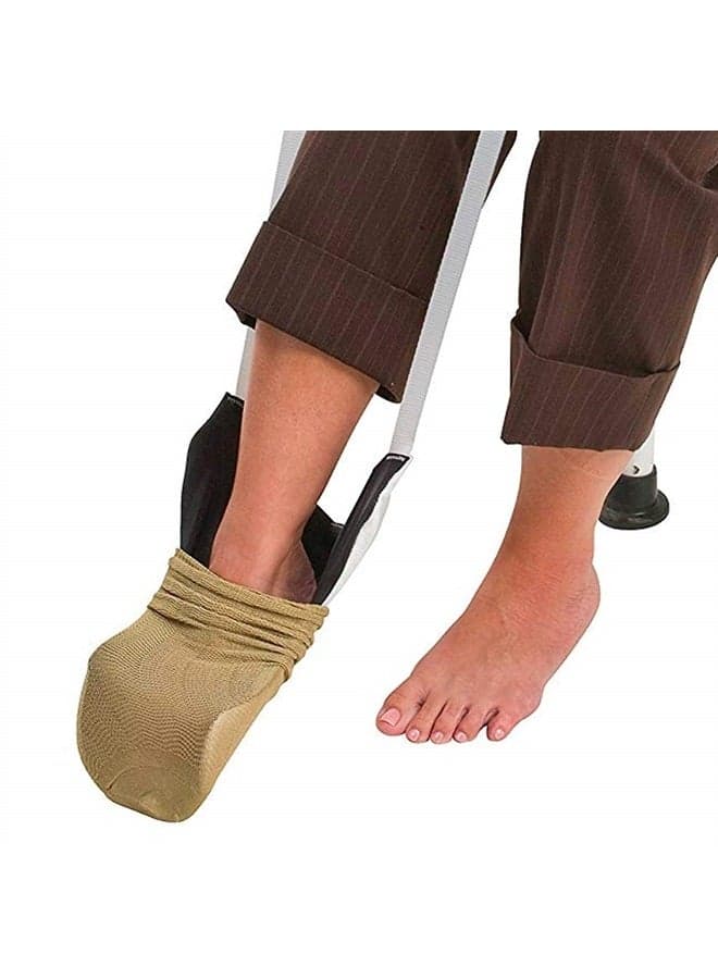 Deluxe Sock Aid / Helper - Easily Pull on Socks Without Bending, Slip Resistance, Reliable Sock Aid Device for Seniors, White
