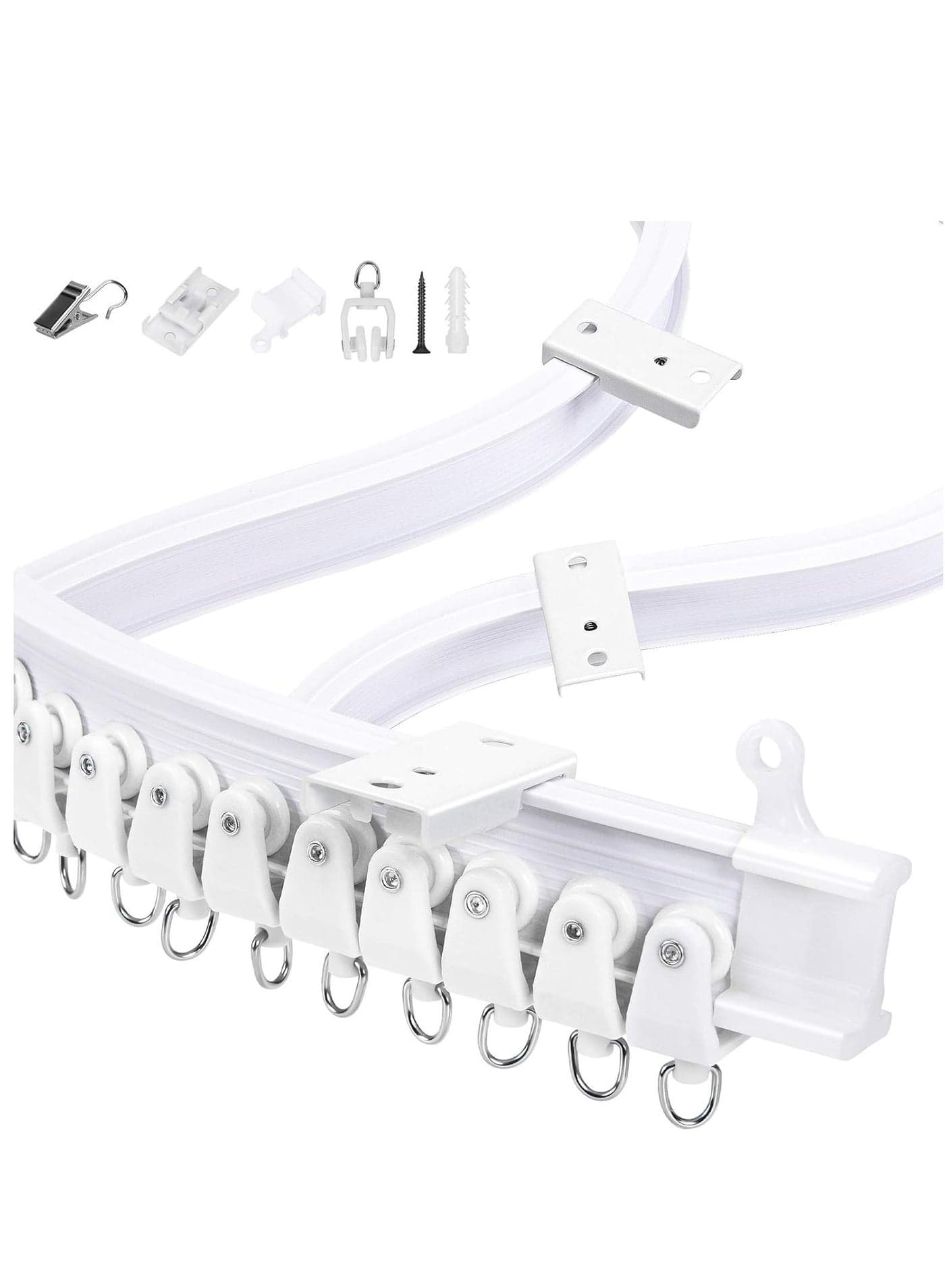 Curtain Track 5 meters 16.4FT Ceiling Track Ceiling Mount for Curtain Rail with Track Curtain System RV Curtain Track Room Divider