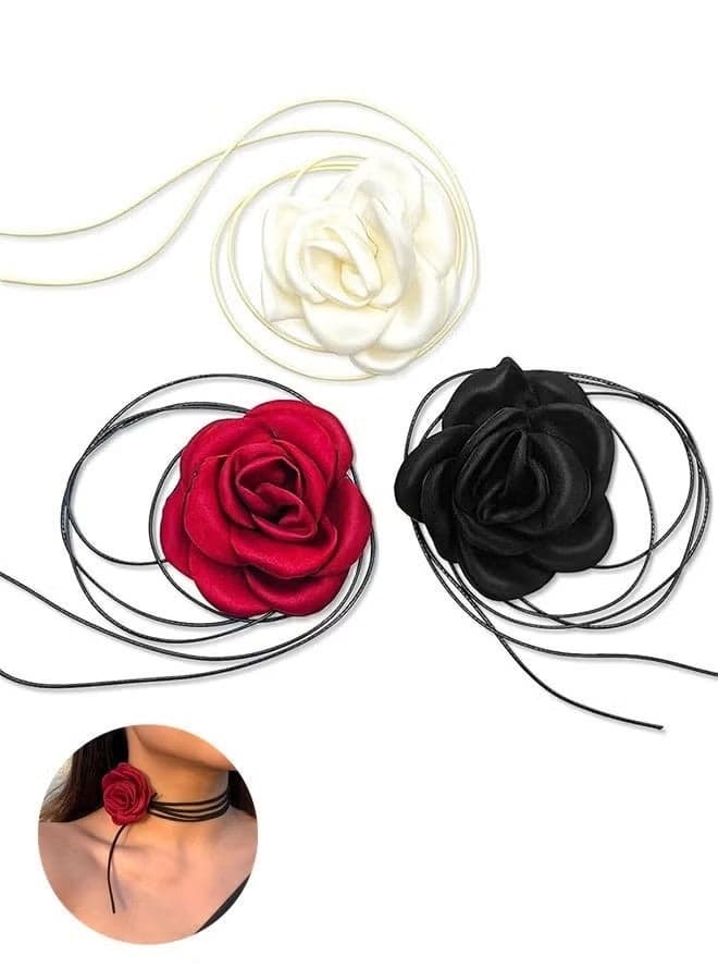 3pcs Choker Necklace for Women, Velvet Choker Set Layered Choker Necklaces Classic Chokers for Women Adjustable Gothic Lace Collar Necklace for Party Cosplay Birthday Gifts