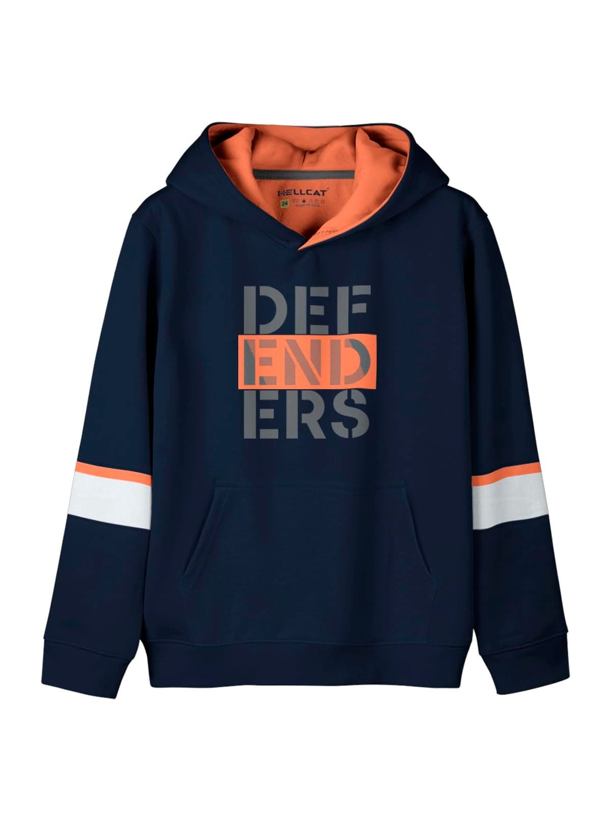 HELLCAT Typography Cotton Blend Hoodie Sweatshirt for Boys Navy 5-6 Years