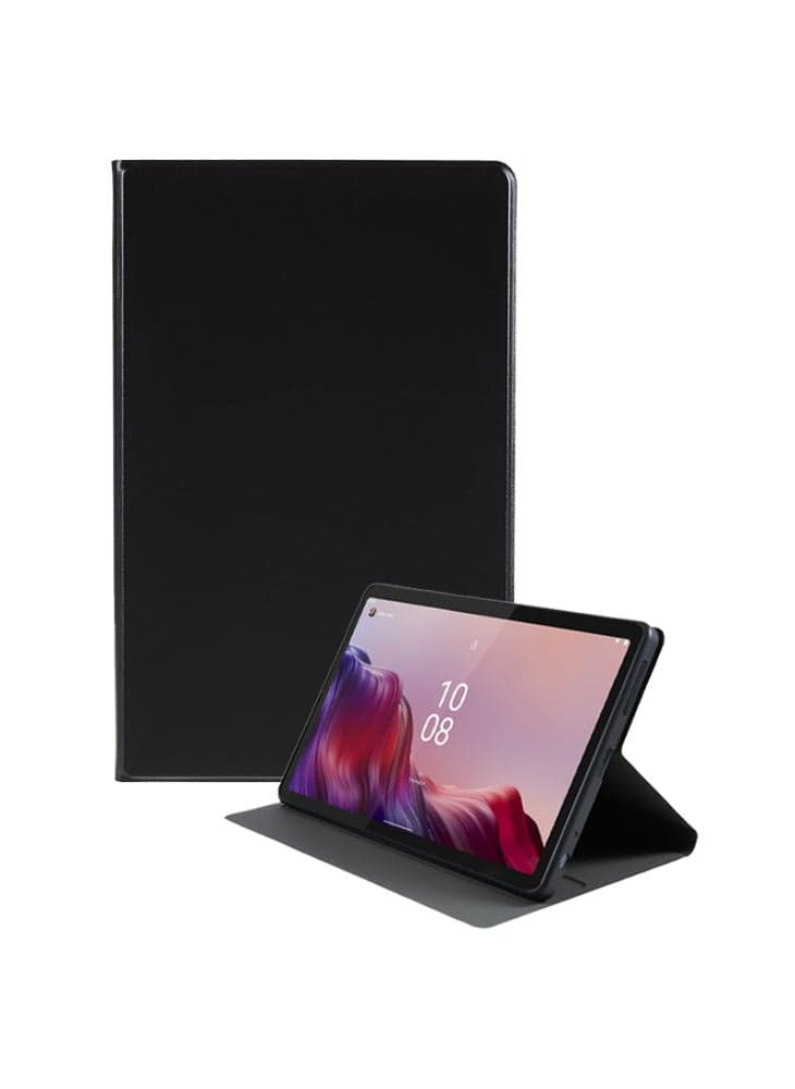 For Lenovo Tab M9 PU Leather Tablet Case Foldable Stand Protective Tablet Cover - Black