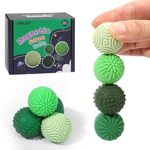 APLIST Silicone Magnetic Balls Fidgets for Adults Teens Stress Anxiety Relief Sensory Toys for Autism ADHD Large Texture Magnet Balls Office Desk Toy Quiet Fidgets Items for Fingers Hands