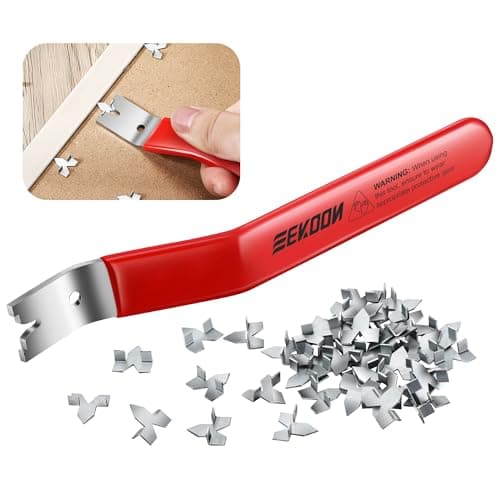 Feekoon Glazier Point Driver, Glazier Setting Tool with 100 Push Points, Glazing Push Point Driver Tool for Framing Glass Picture Cross Stitch(Red,1 Pack)