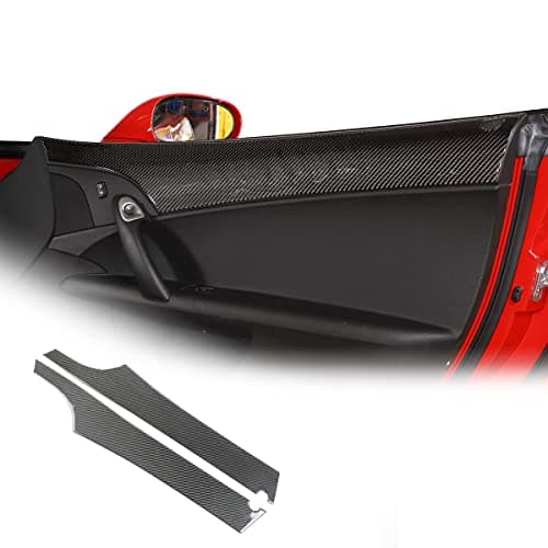 2Pcs Carbon Fiber Inner Front Door Panel Armrest Cover Trim Interior Decoration For Chevrolet Corvette C6 2005-2013 Car Inner Door Panel Trim Sticker Accessories (Black)