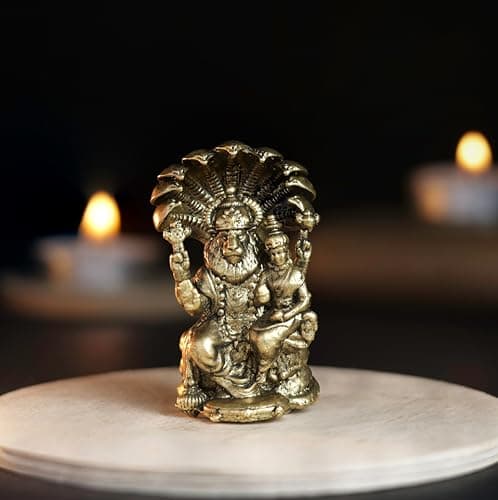 Bhimonee Decor 70 gm Lakshmi Narasimha Panchloha Idol | Size 5 × 3 × 3 CM | Handcrafted Divine Form for Home & Temple Décor