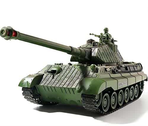 RC Tank Remote Control WW2 German King Tiger Army Tank Toys 128 Scale 9 Channels RC Military Vehicles for Kids BoysGirls Best Ages 6 7 8 9 10