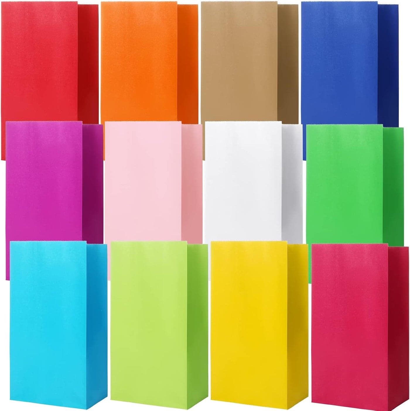 120 Pcs Solid Color Party Favor Wrapped Treat Bags 12 Colors Small Goodie Gift Paper Candy Bags for Birthday Baby Shower Wedding Crafts and Activities 51 x 31 x 94 Inch