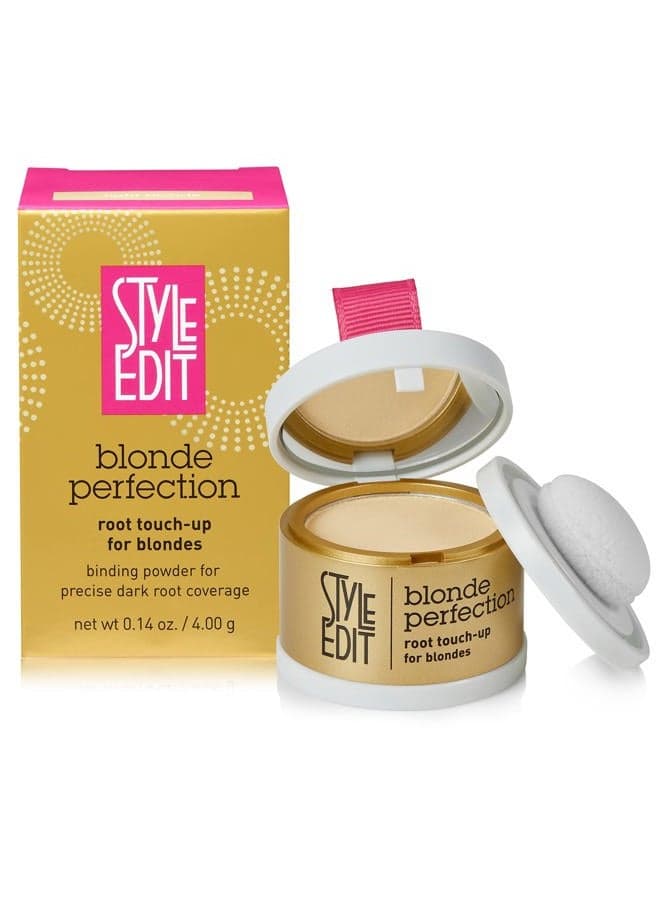 Root Touch Up Powder by Style Edit | Temporary Hair Color for Light Blonde, Dark Roots, Highlights, and Grays | Mineral Infused Concealer for Thinning Hair and Hairline | 0.14 oz.